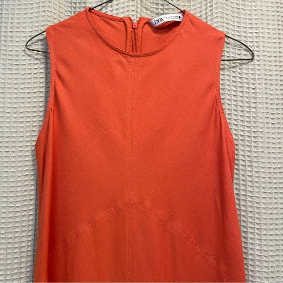 Zara Midi Linen Dress Small - Picture 4 of 5